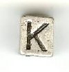 Metal Cube Alphabet Bead - Letter K