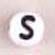 White Glass Letter Bead - S