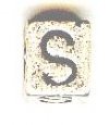 Metal Cube Alphabet Bead - Letter S