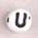 White Glass Letter Bead - U