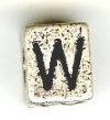 Metal Cube Alphabet Bead - Letter W