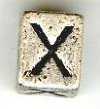 Metal Cube Alphabet Bead - Letter X