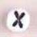 White Glass Letter Bead - X