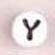 White Glass Letter Bead - Y