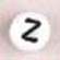 White Glass Letter Bead - Z