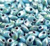 LM4514 - 10 Grams Opaque Turqoise Blue Picasso 4x7mm Long Miyuki Magatama Drop Beads