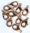 10 19mm Bright Copper Lobster Claw Clasps