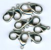 10 19mm Nickel Lobster Claw Clasps