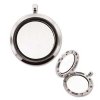 1, 25mm Round Silver Floating Glass Locket