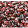LM4513 - 10 Grams Opaque Red Picasso 4x7mm Long Miyuki Magatama Drop Beads