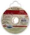 20 Yards of 2mm Ivory Knotting Cord with Reusable Bobbin
