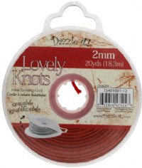 20 Yards of 2mm Red Lovely Knots Knotting Cord with Reusable Bobbin