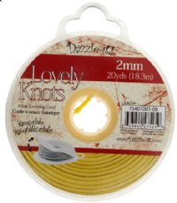 20 Yards of 2mm Yellow Lovely Knots Knotting Cord with Reusable Bobbin