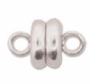 6 Pairs 6x6.5mm Bright Silver Magnetic Clasps - Premium Plating