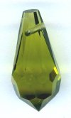 1 9x18mm Preciosa Olivine Round Cut Drop