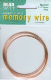 12 Loops of 2.25 Inch Diameter Bright Copper Bracelet Memory Wire