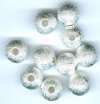 10 10mm Round Metal Silver Stardust Beads