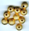 10 10mm Round Metal Gold Stardust Beads