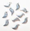 10, 10x11mm Antique Silver Flat Smooth Bird Metal Beads
