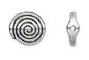 20, 11mm Antique Silver Round Flat Spiral Beads