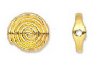 20, 11mm Bright Gold Round Flat Spiral Beads