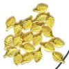 20 11x6mm Bright Gold Metal Leaf Beads