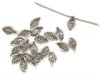 20 11x6mm Antique Silver Leaf Beads