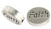 5 11x9mm Antique Silver Oval Message Beads - Faith