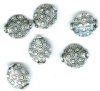 6 13x12mm Antique Silver Flat Disk with Circles Metal Beads
