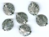 6 13x12mm Antique Silver Flat Disk Metal Beads with Swirl Pattern