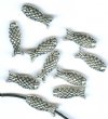 10 14x5mm Antique Silver Metal Fish Beads