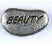 1 18x11mm "Beauty" Antique Silver Metal Pebble Bead