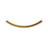 25 20x1.2mm Curved Gold Plated Tube Beads