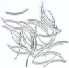 25 20x1.2mm Curved Silver Plated Tube Beads