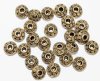 25, 3x6mm Antique Gold Dotted UFO Spacer Beads