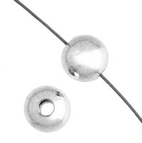 100 4mm Round Bright Silver Plated Beads