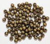 100, 4mm Brass Oxide Round Metal Beads