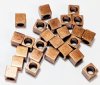 20, 4x4mm Antique Copper Square / Cube Beads