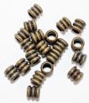 25, 5.7x5.9mm Antique Brass Ringed Tube Beads