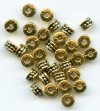 50, 5x3mm Antique Gold Beaded Rondelle Metal Spacer Beads