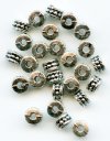50, 5x3mm Antique Silver Beaded Rondelle Metal Spacer Beads