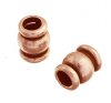 25 5x4mm Antique Copper Ringed Tube Beads