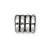 50 5x4mm Antique Silver Ridged Metal Tube Beads