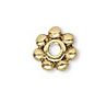 25 6x2mm Antique Gold Daisy Spacer Beads