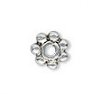 25 6x2mm Antique Silver Daisy Spacer Beads