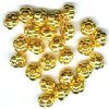 25 6x4mm Bright Gold Metal Flower Spacer Beads