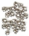 25 6x6mm Antique Silver Oval with Dotted Ring