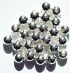 25 7mm Round Bright Silver Plated Metal Beads