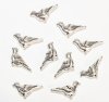 10, 7x14mm Antique Silver 3D Bird Metal Beads