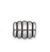 25 7x5mm Antique Silver Ridged Metal Oval Beads